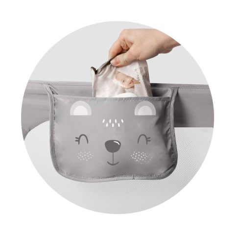 Barierka ochronna do łóżka 180 x 42 x 35 cm Nukido szara