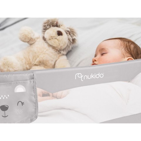 Barierka ochronna do łóżka 180 x 42 x 35 cm Nukido szara