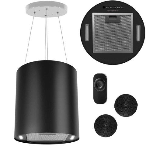 BT-227 Okap wiszący Berdsen 35cm czarny LED