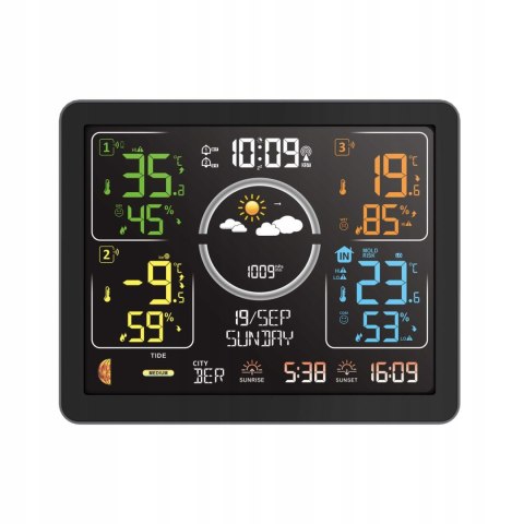 Stacja pogodowa METEO SP301 DCF 3 czujniki barometr higrometr