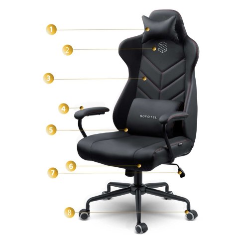 Fotel biurowy Sofotel Werona czarny 2580 ergonomiczny z poduszkami Fotel biurowy Sofotel Werona czarny 2580 ergonomiczny z poduszkami