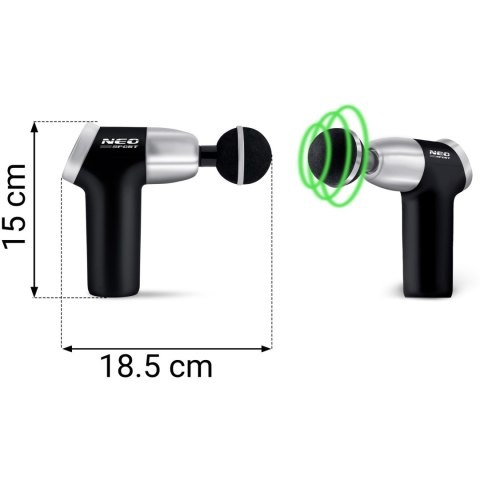 NS-500 pistolet do masażu Neo-Sport 8 głowic USB-C cichy 2h pracy NS-500 pistolet do masażu Neo-Sport 8 głowic USB-C cichy 2h pracy
