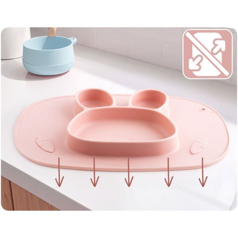 Talerzyk dla dzieci silikonowy do karmienia Królik Ricokids