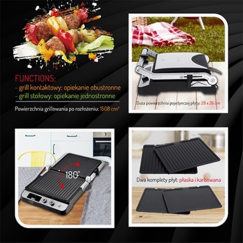AD 3059 Grill elektryczny led 2w1