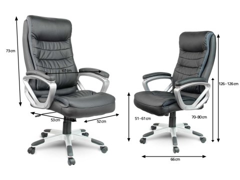 Fotel biurowy skórzany Sofotel EG-226 czarny ergonomiczny TILT