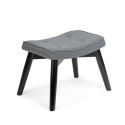 Fotel uszak z podnóżkiem NORSE szary tkanina bukowe nogi skandynawski