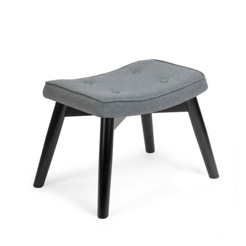 Fotel uszak z podnóżkiem NORSE szary tkanina bukowe nogi skandynawski