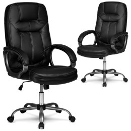 Fotel gabinetowy Sofotel 355 czarny skórzany ergonomiczny TILT
