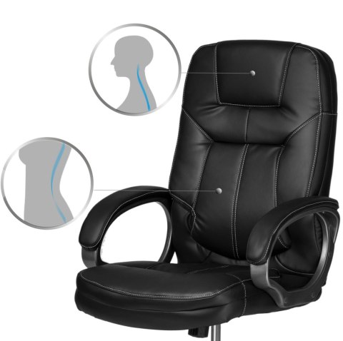 Fotel gabinetowy Sofotel 355 czarny skórzany ergonomiczny TILT Fotel gabinetowy Sofotel 355 czarny skórzany ergonomiczny TILT
