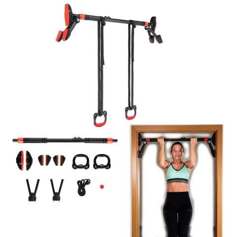 DDG03 drążek rozporowy 96–130cm z kółkami gimnastycznymi HMS premium