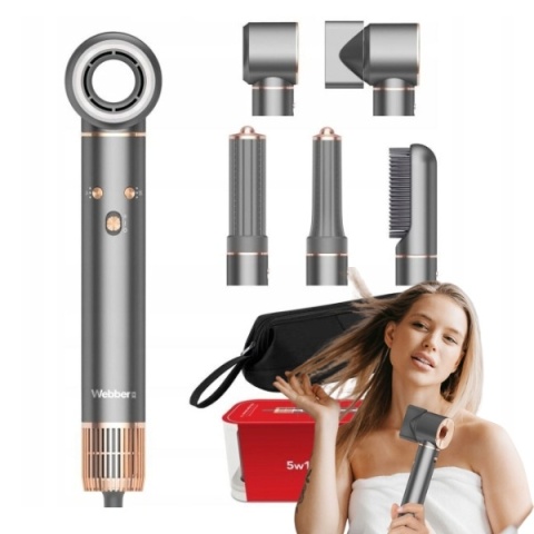 Suszarka do włosów WEBBER HD4 5w1 1300W jonizacja loki fale