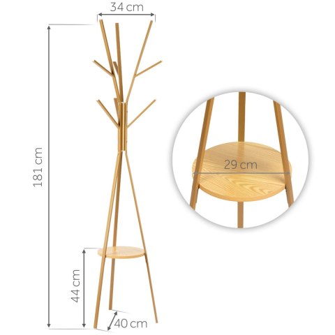 Wieszak stojący z półką Massido MS-869 złoty 181 cm podłogowy Wieszak stojący z półką Massido MS-869 złoty 181 cm podłogowy