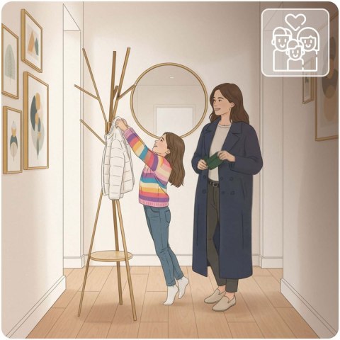 Wieszak stojący z półką Massido MS-869 złoty 181 cm podłogowy Wieszak stojący z półką Massido MS-869 złoty 181 cm podłogowy