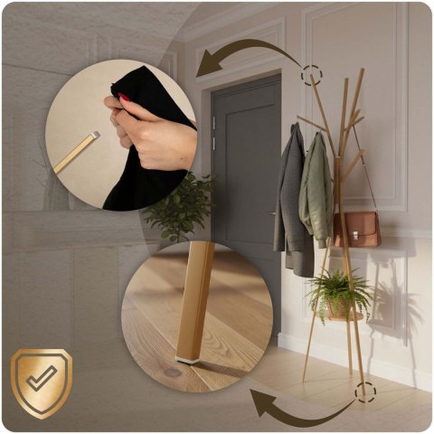 Wieszak stojący z półką Massido MS-869 złoty 181 cm podłogowy Wieszak stojący z półką Massido MS-869 złoty 181 cm podłogowy