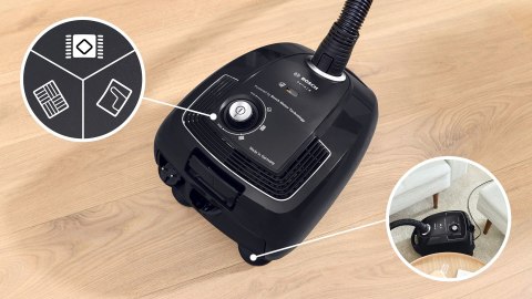 Odkurzacz workowy Bosch BGB38BA1 (600W; czarny)