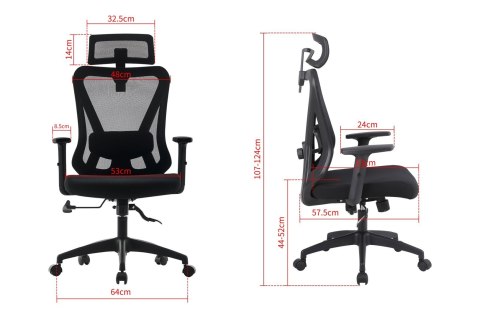 Activejet Fotel biurowy ergonomiczny T5 czarny Activejet Fotel biurowy ergonomiczny T5 czarny