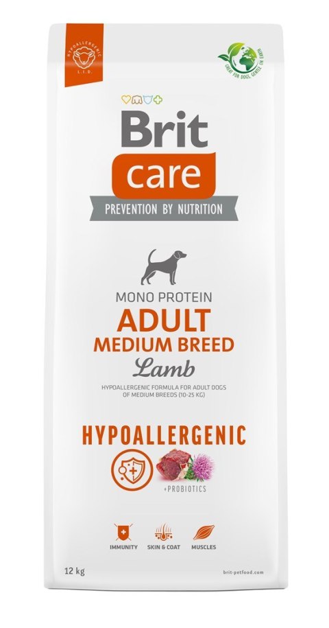 BRIT Care Hypoallergenic Adult Medium Breed Lamb - sucha karma dla psa - 12 kg BRIT Care Hypoallergenic Adult Medium Breed Lamb - sucha karma dla psa - 12 kg