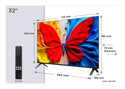 Telewizor TCL 32S59K QLED 32'' Full HD Android TV Dolby Digital Plus DVB-T2 Metaliczny Telewizor TCL 32S59K QLED 32'' Full HD Android TV Dolby Digital Plus DVB-T2 Metaliczny
