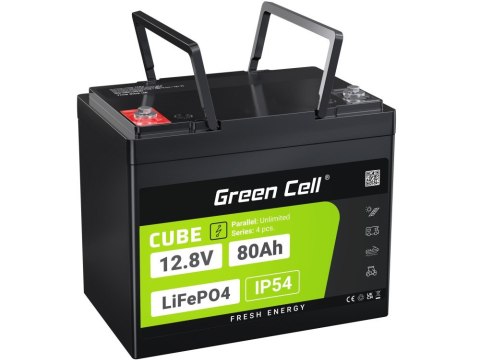 GREEN CELL AKUMULATOR LIFEPO4 CUBE 80AH 12V/12.8V 1024WH LFPGC12V80AH GREEN CELL AKUMULATOR LIFEPO4 CUBE 80AH 12V/12.8V 1024WH LFPGC12V80AH