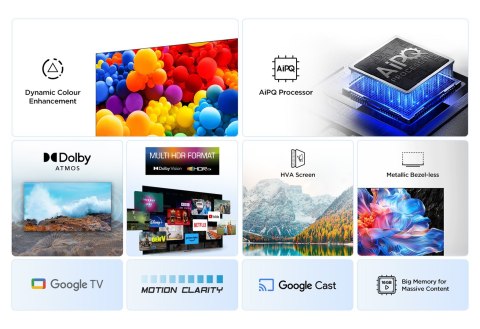 Telewizor TCL 55V6C DLED 55'' 4K Ultra HD Google TV Dolby Atmos DVB-T2 Metaliczny