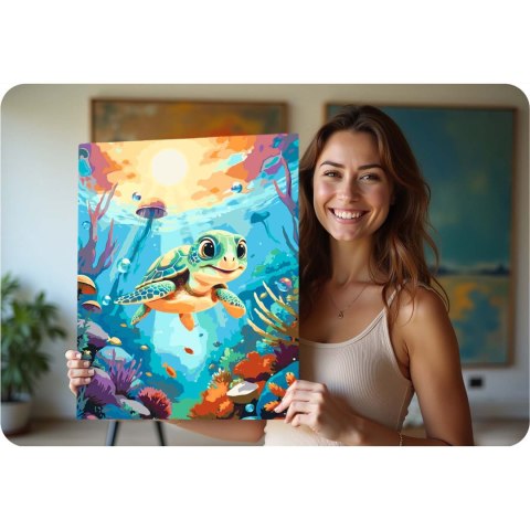 Obraz do malowania po numerach 40x50 cm Massido Żółwik