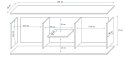 Szafka RTV SOHO 180x43x37 kaszmir+czarny