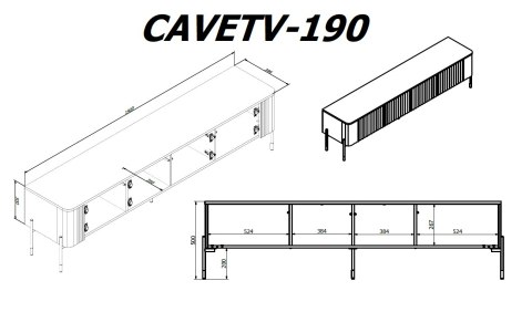 Szafka RTV VERA 190x40x50 biały mat