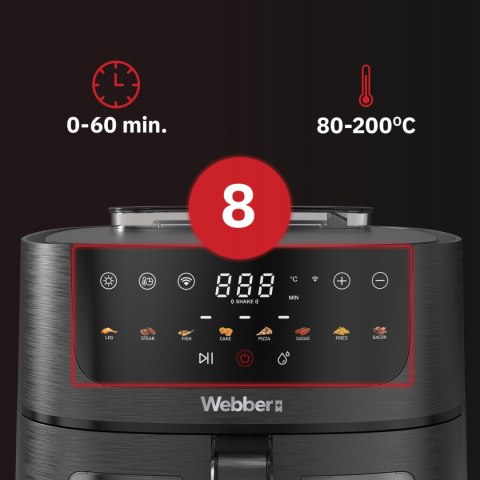 Frytkownica beztłuszczowa Webber AF800 UNO 8L Wi-Fi para Air Fryer Frytkownica beztłuszczowa Webber AF800 UNO 8L Wi-Fi para Air Fryer