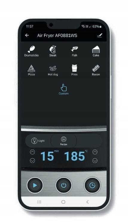 Frytkownica beztłuszczowa Webber AF800 UNO 8L Wi-Fi para Air Fryer Frytkownica beztłuszczowa Webber AF800 UNO 8L Wi-Fi para Air Fryer