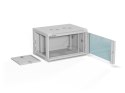 ALANTEC Szafa wisząca 19" 6U 600x450, drzwi szklane, kolor szary, do samodzielnego montażu - Flat Pack (SW-6U-600-450-01-SF)