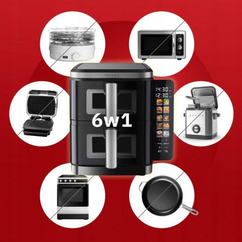 Frytkownica beztłuszczowa WEBBER AF901 11L 2800W podwójna komora