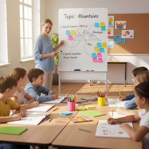 ERGO OFFICE MOBILNA TABLICA SUCHOŚCIERALNA, ORIENTACJA PIONOWA, BIAŁA, JEDNOSTRONNA, Z PÓŁKĄ, WYMIARY TABLICY 1190X790MM ER-3