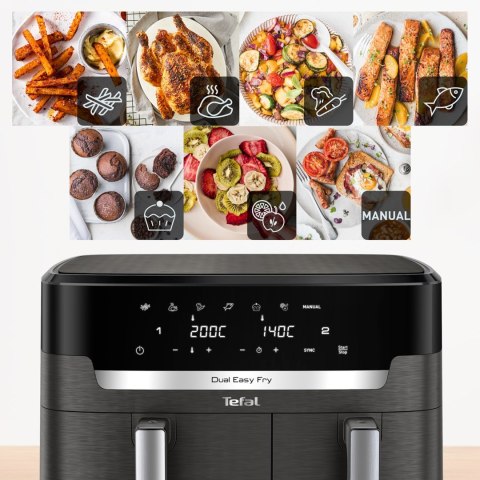 Frytkownica beztłuszczowa TEFAL DualEasy EY942HE0