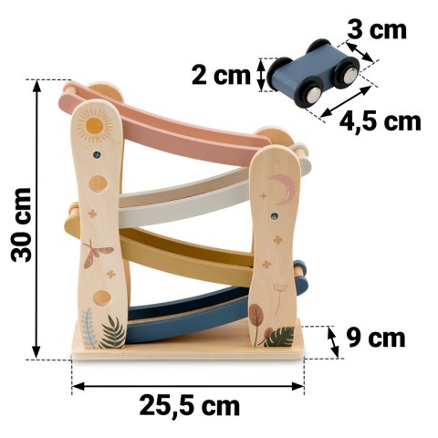 Drewniana zjeżdżalnia NK855 Nukido z samochodzikami zabawka Montessori