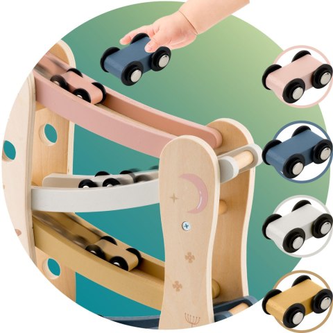 Drewniana zjeżdżalnia NK855 Nukido z samochodzikami zabawka Montessori