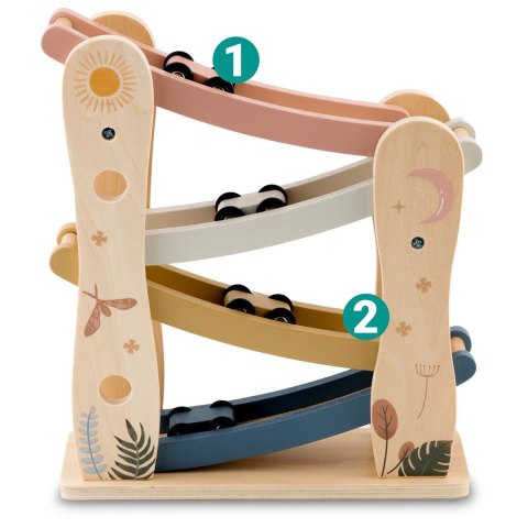 Drewniana zjeżdżalnia NK855 Nukido z samochodzikami zabawka Montessori