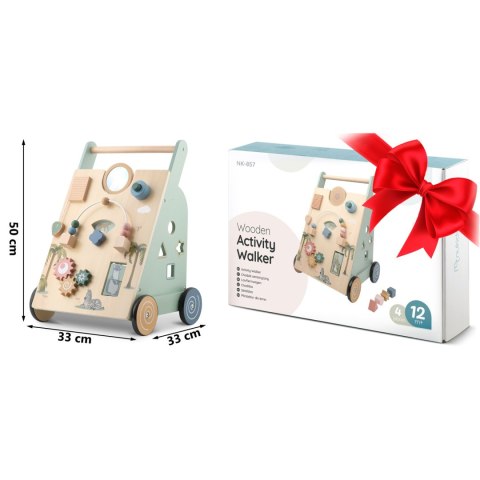 Drewniany chodzik pchacz NK857 Nukido sensoryczny sorter Montessori