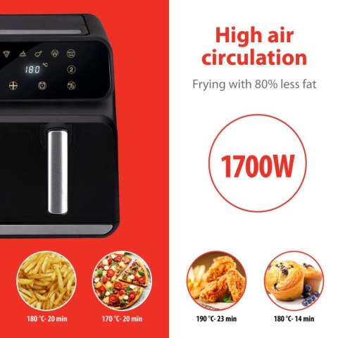 Frytkownica beztłuszczowa Air Fryer 1700W 2x4L Alpina czarna