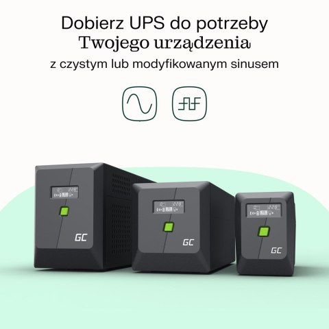 GREEN CELL UPS POWERPROOF 480W/750VA CZYSTA SINUSOIDA GREEN CELL UPS POWERPROOF 480W/750VA CZYSTA SINUSOIDA