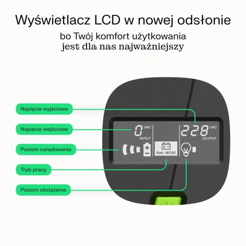 GREEN CELL UPS POWERPROOF 480W/750VA CZYSTA SINUSOIDA GREEN CELL UPS POWERPROOF 480W/750VA CZYSTA SINUSOIDA