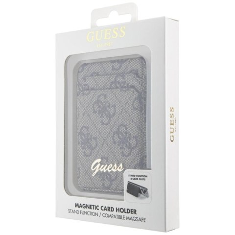 Guess Wallet Cardslot Stand MagSafe 4G Classic Logo - Portfel magnetyczny z funkcją standu (brązowy)