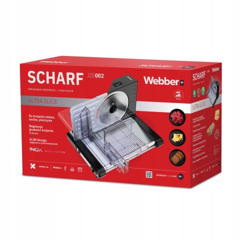 SCHARF MS02 Krajalnica elektryczna Webber 160W INOX 18cm BPA Free