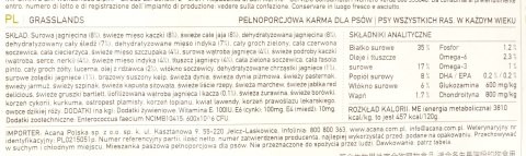 ACANA Regionals Grasslands Dog - sucha karma dla psa - 6kg