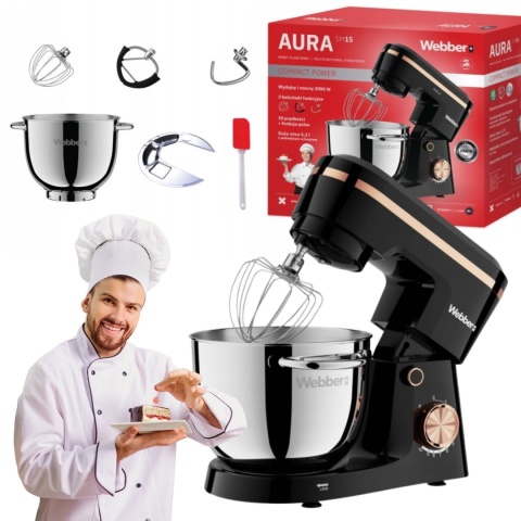 AURA SM15 Robot planetarny 2000W 5,2L Webber czarny/stalowy