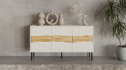 Komoda INSERTO 3D 143,5x40x80 kaszmir + LED