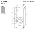 Szafa 5 ALMERA 90x52x185 orzech/kaszmir