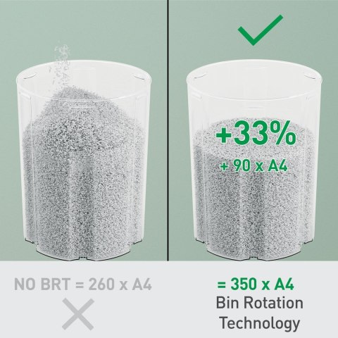 Niszczarka Leitz IQ OptiMax Small Office 350, 22l, P5, 8 kartek, Automatyczny Start/Stop, Funkcja cofania, Obrotowy pojemnik - 3 Niszczarka Leitz IQ OptiMax Small Office 350, 22l, P5, 8 kartek, Automatyczny Start/Stop, Funkcja cofania, Obrotowy pojemnik - 3