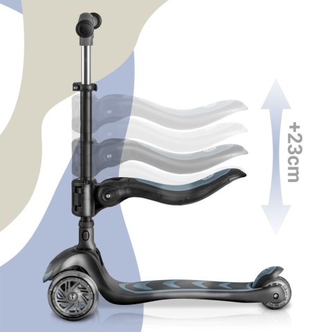 Hulajnoga trójkołowa balansowa z siedziskiem Nukido Flippo czarna LED - Czarna