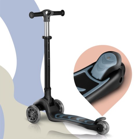 Hulajnoga trójkołowa balansowa z siedziskiem Nukido Flippo czarna LED - Czarna