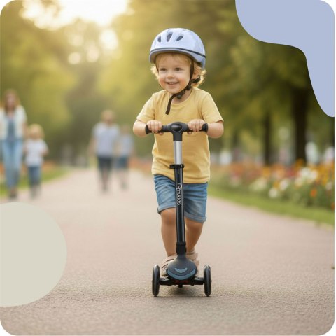 Hulajnoga trójkołowa balansowa z siedziskiem Nukido Flippo czarna LED - Czarna